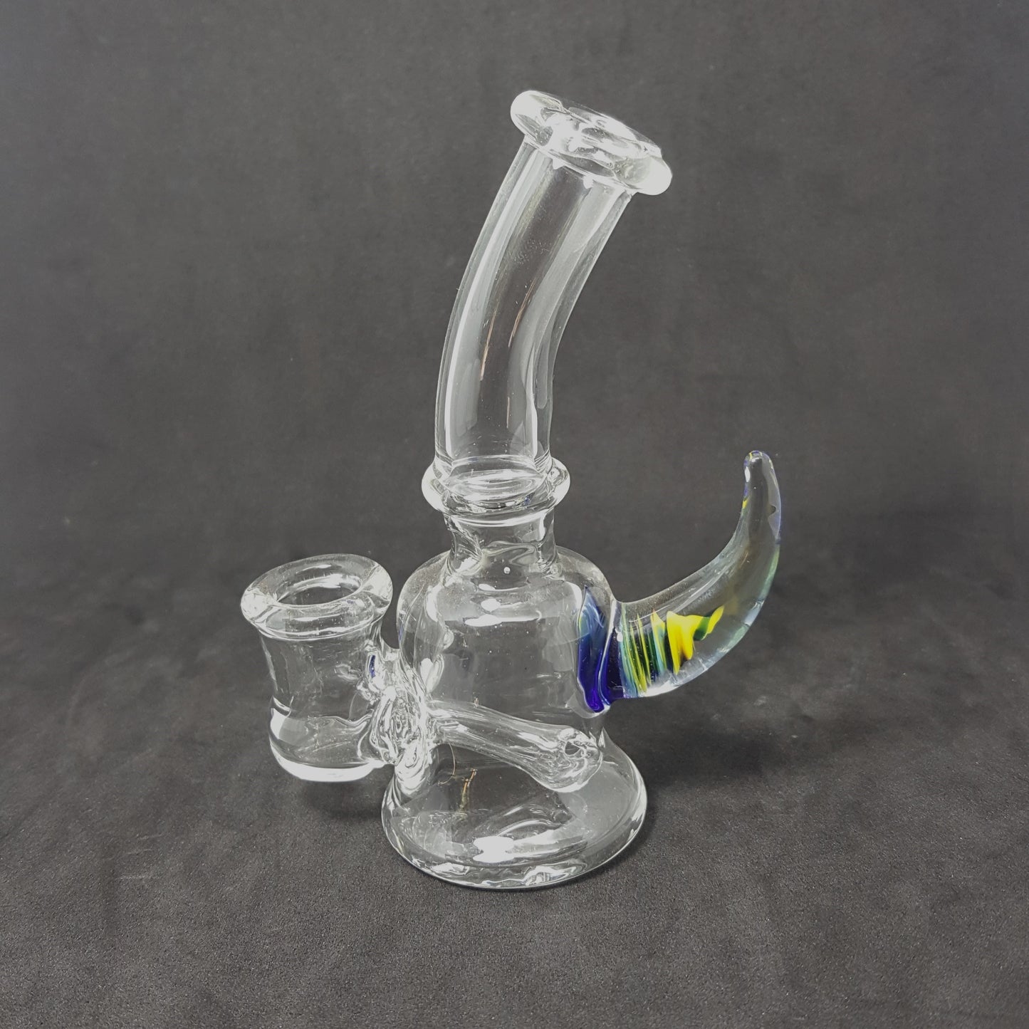 Mini Rig 12cm Pyrex - Transparente con cacho Full Color - Artista Nacional - Seba Glass (SB-R12)