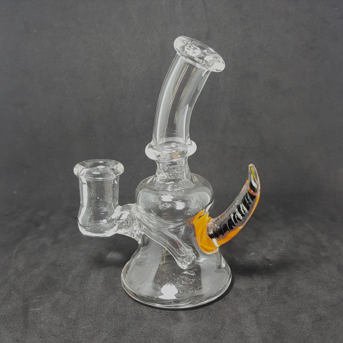 Mini Rig 12cm Pyrex - Transparente con cacho Full Color - Artista Nacional - Seba Glass (SB-R32)