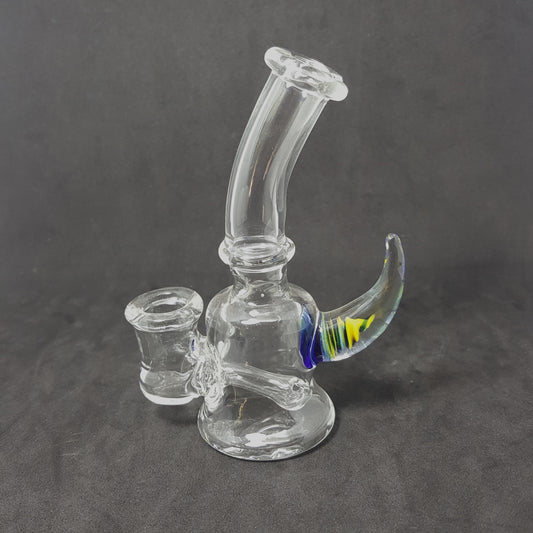 Mini Rig 12cm Pyrex - Transparente con cacho Full Color - Artista Nacional - Seba Glass  (SB-R12)