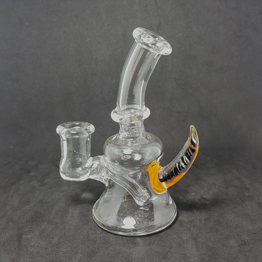 Mini Rig 12cm Pyrex - Transparente con cacho Full Color - Artista Nacional - Seba Glass  (SB-R32)