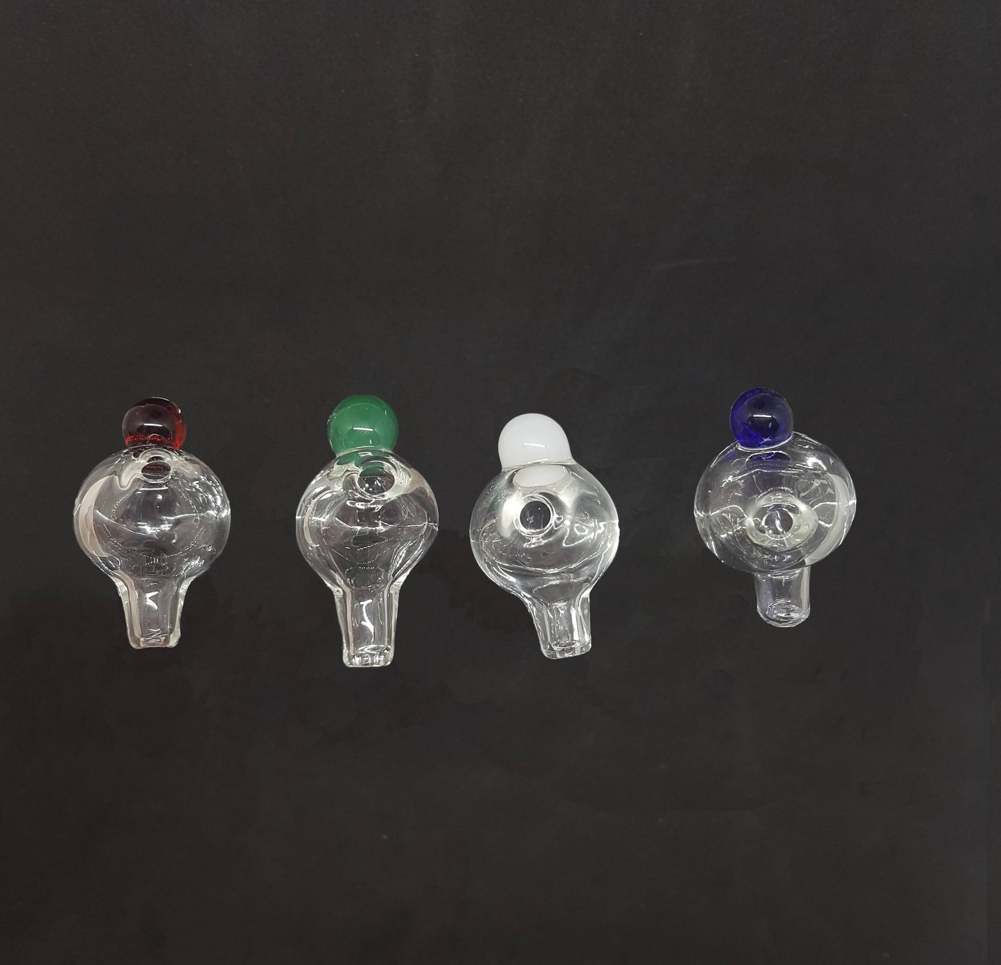 Bubble Cap pack x4 - Transparente con punto de color - Artista Nacional - Seba Glass